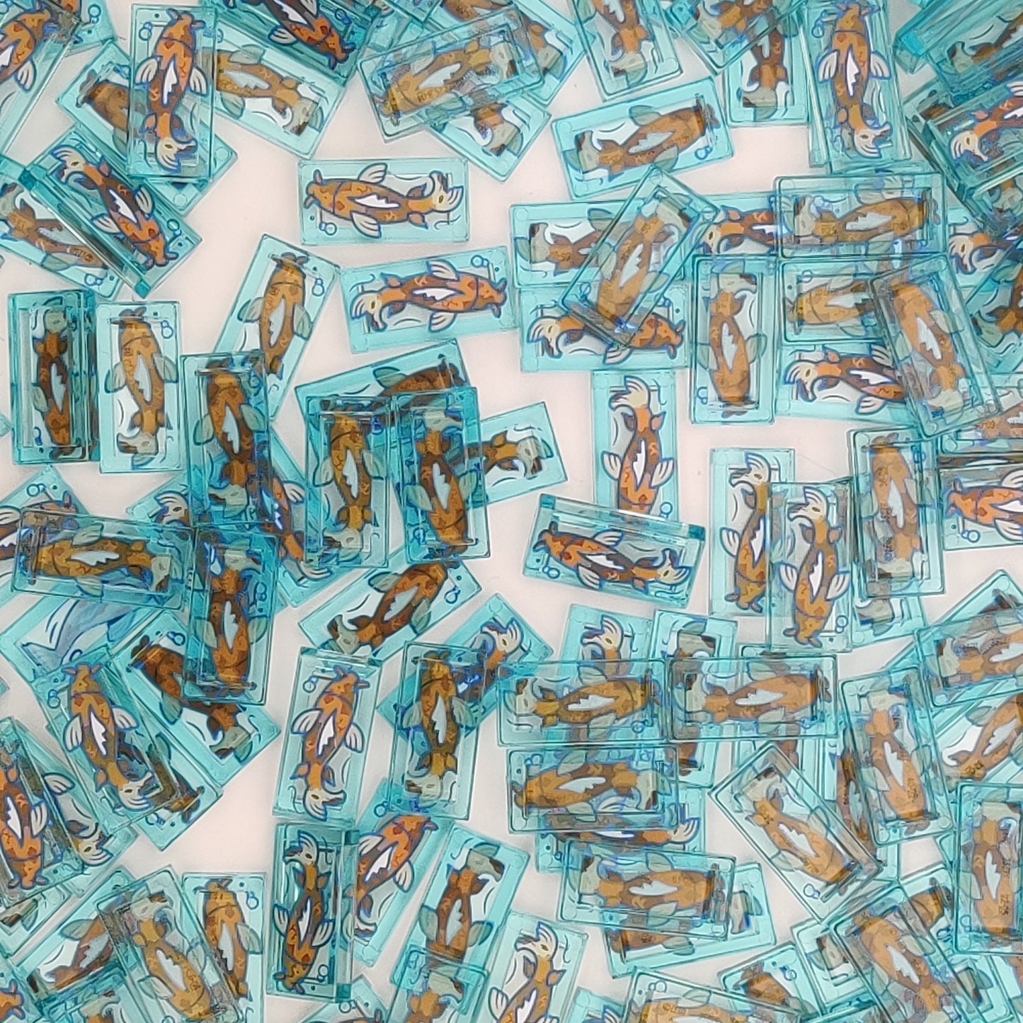 Płytka Tile 1x2 Transparentna – Pomarańczowa Ryba Koi LEGO 3069pb1180