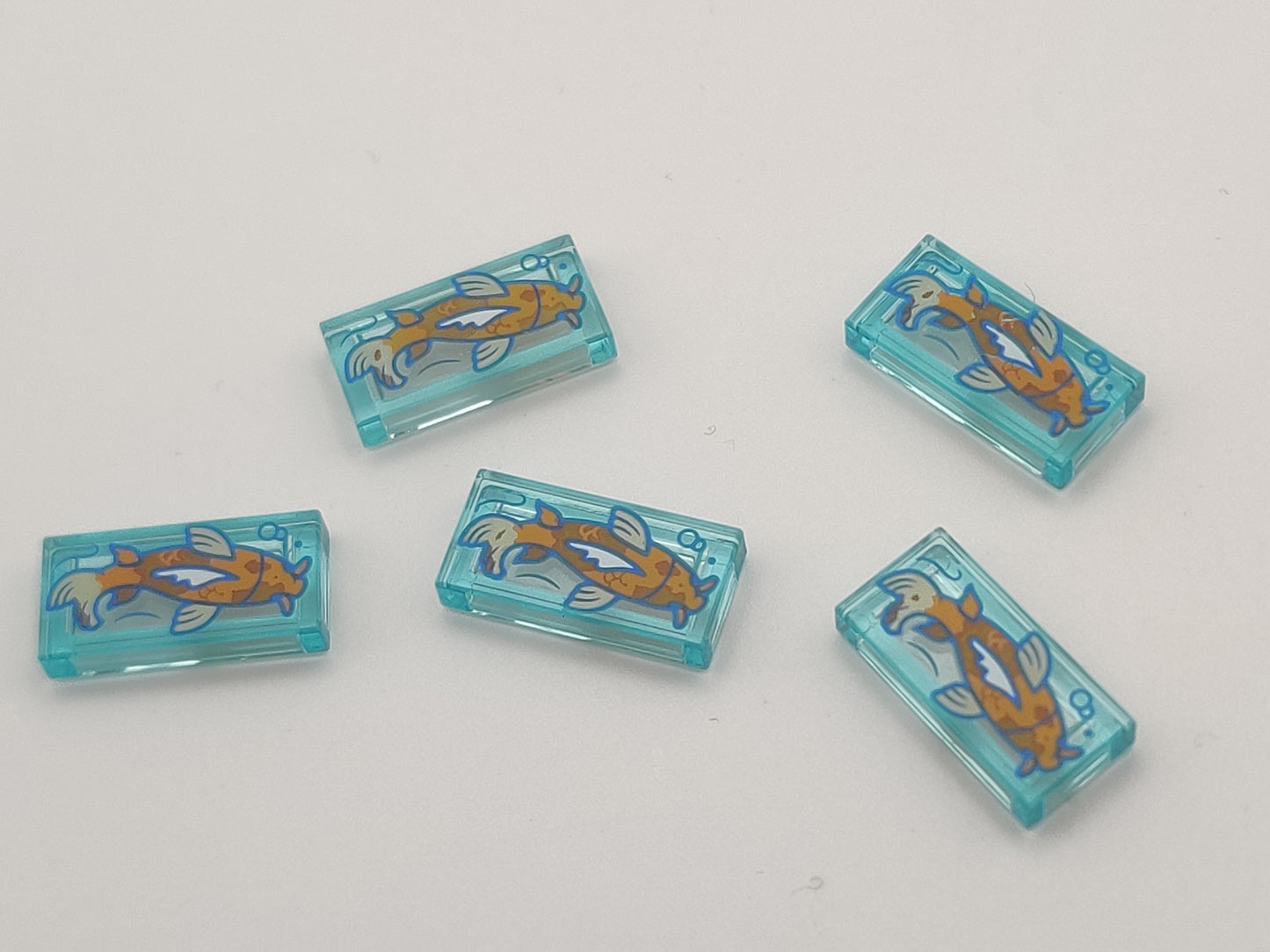 Płytka Tile 1x2 Transparentna – Pomarańczowa Ryba Koi LEGO 3069pb1180