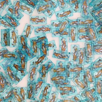 Płytka Tile 1x2 Transparentna – Pomarańczowa Ryba Koi LEGO 3069pb1180